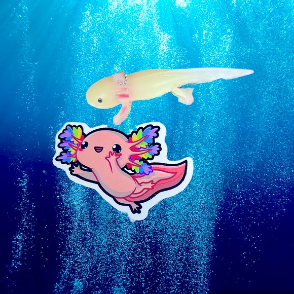 RAINBOWalotl Axolotl Crazy Trending WaterProof Single Decor Accent Sticker - Picture 1 of 5